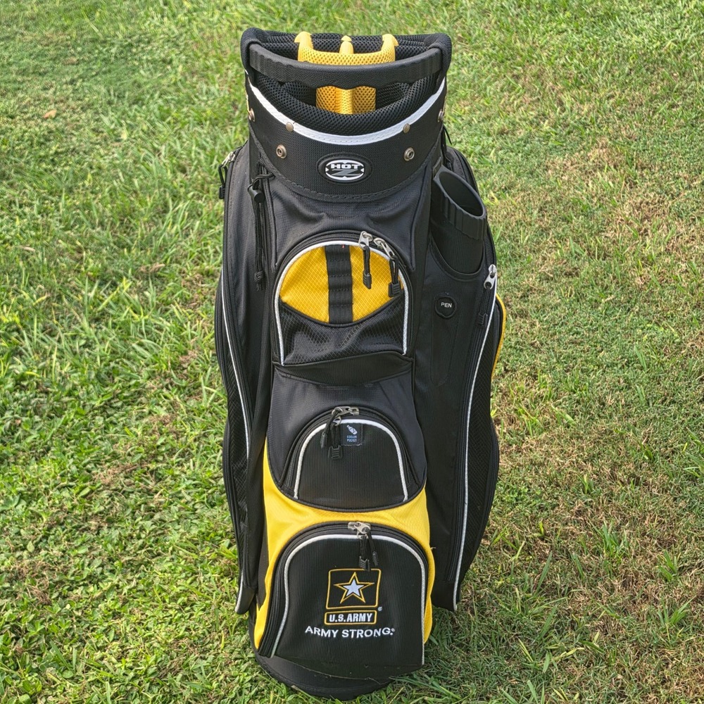 Hot-Z Golf Cart Bag Black Yellow US Army Army Strong 14-Way Divider